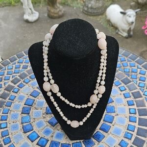 Pink Quartz Beaded Necklace